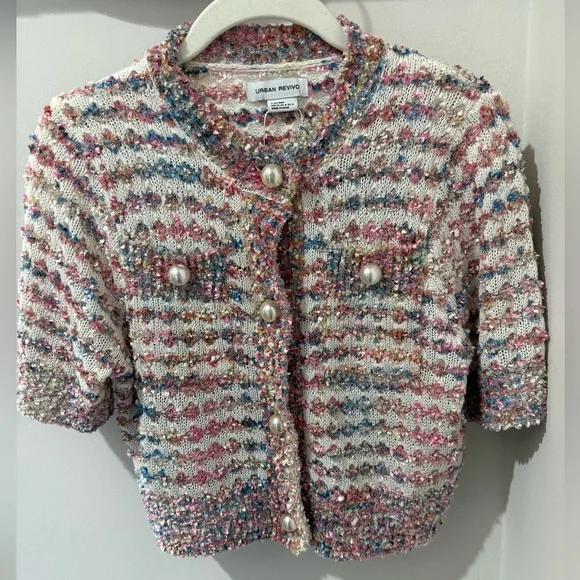 Chic Multicolor Tweed Mini Dress - Picture 2 of 7